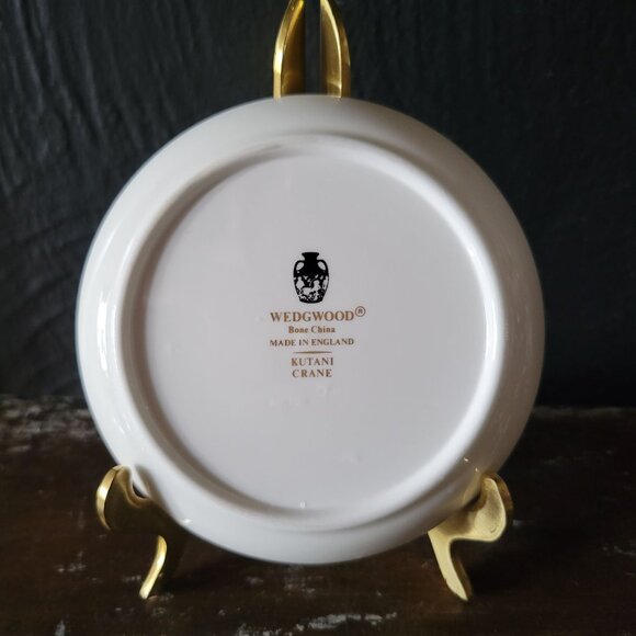 Vintage Wedgwood Kutani Crane Coaster Trinket Dish English Bone China 4" - Picture 2 of 3